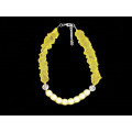 fashion handmade magic pearl titanium mesh necklace